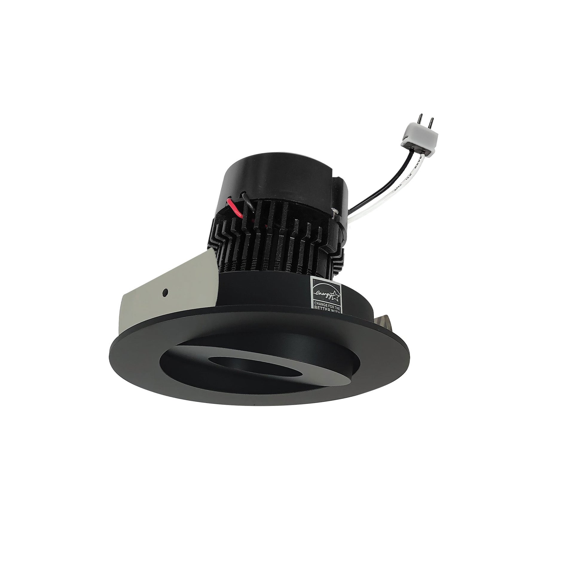 Nora NPRLV-4RG40XBB 4 inch Pearl Low Voltage LED Round Adjustable Gimbal Retrofit, 1050lm / 11W, 4000K, Black Finish