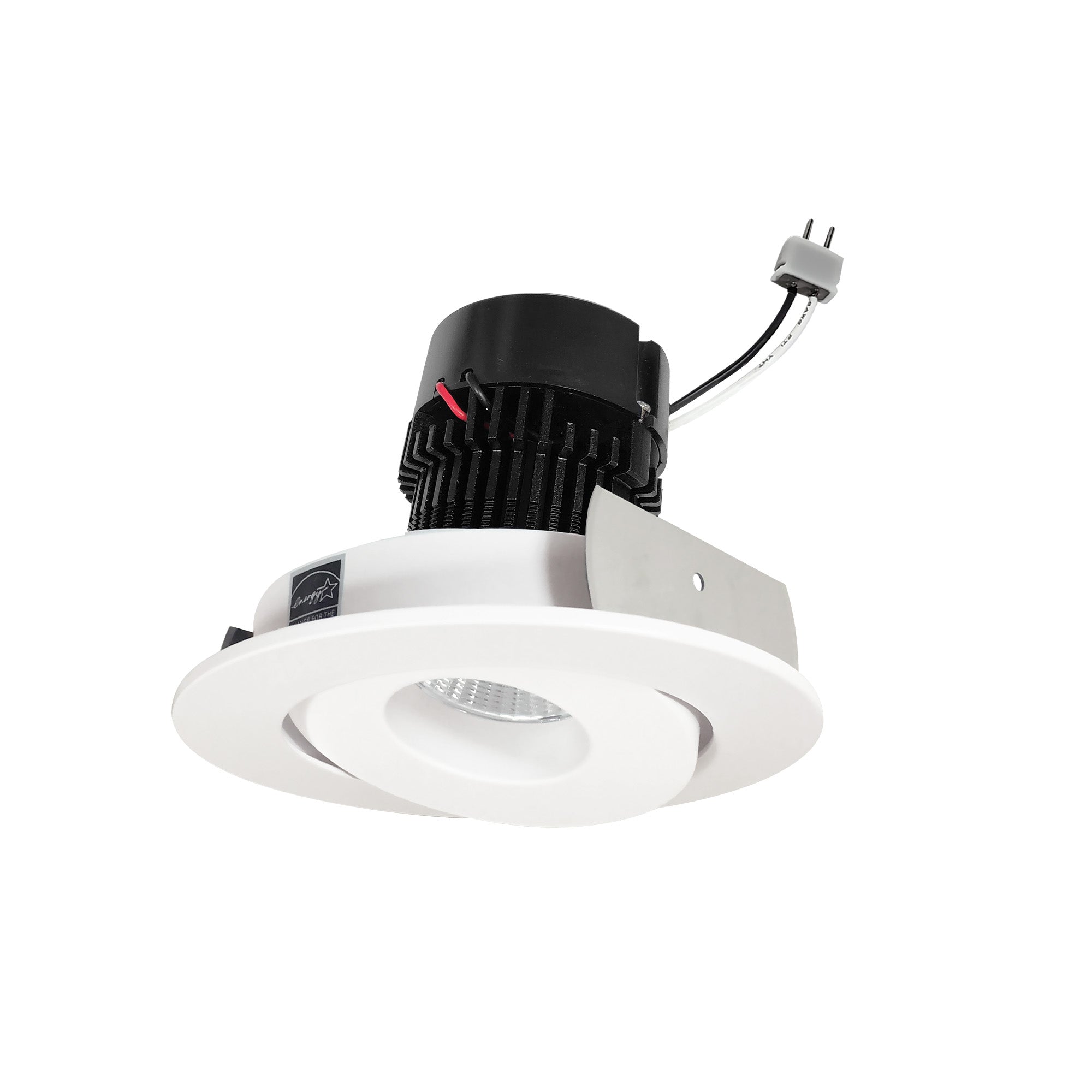 Nora NPRLV-4RG35XWW 4 inch Pearl Low Voltage LED Round Adjustable Gimbal Retrofit, 1050lm / 11W, 3500K, White Finish