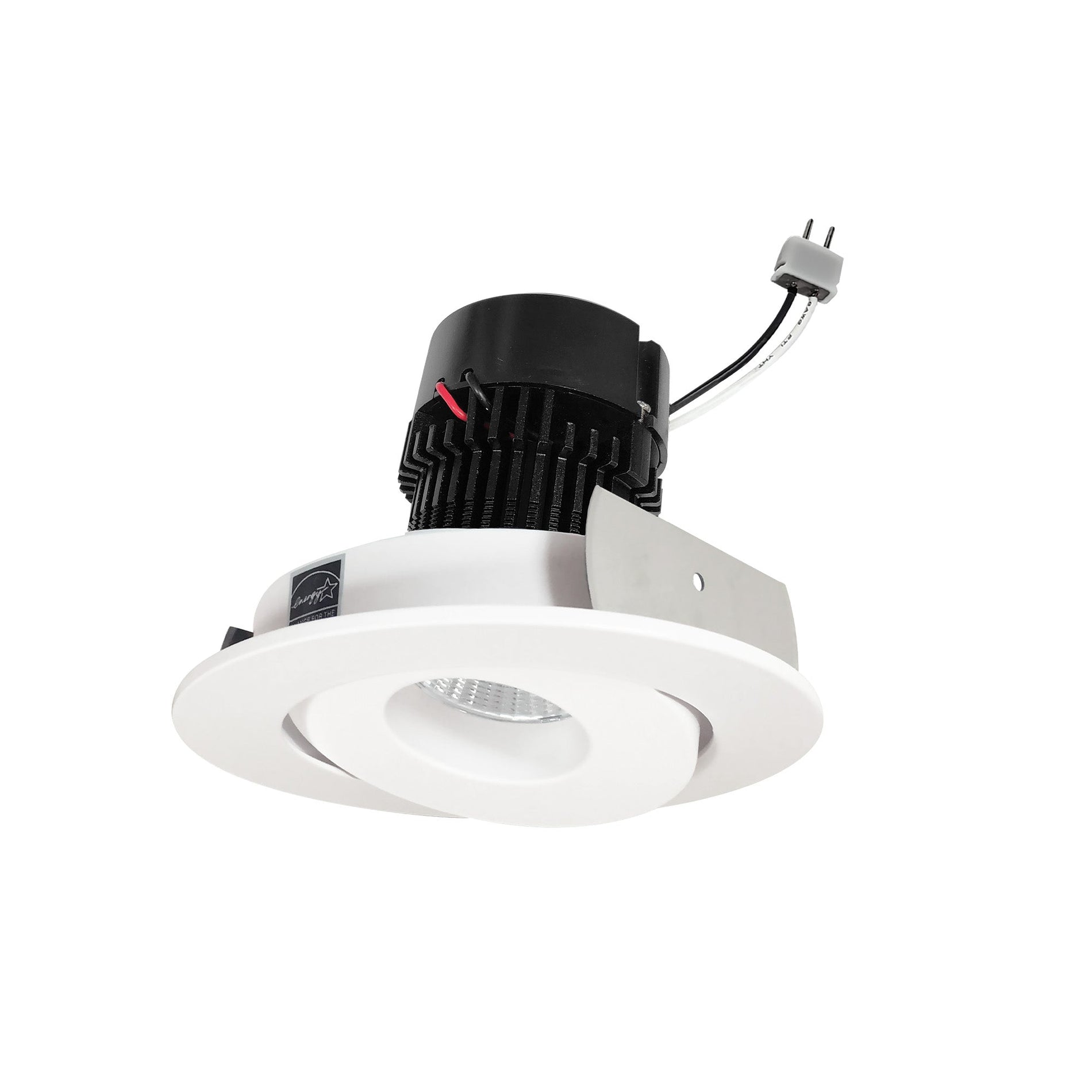 Nora NPRLV-4RG27XWW 4 inch Pearl Low Voltage LED Round Adjustable Gimbal Retrofit, 1050lm / 11W, 2700K, White Finish