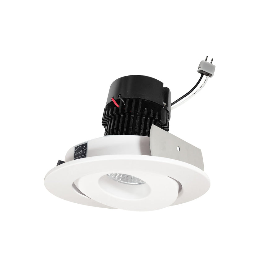 Nora NPRLV-4RGCDXWW 4 inch Pearl Low Voltage LED Round Adjustable Gimbal Retrofit, 600lm / 11W, Comfort Dim, White Finish