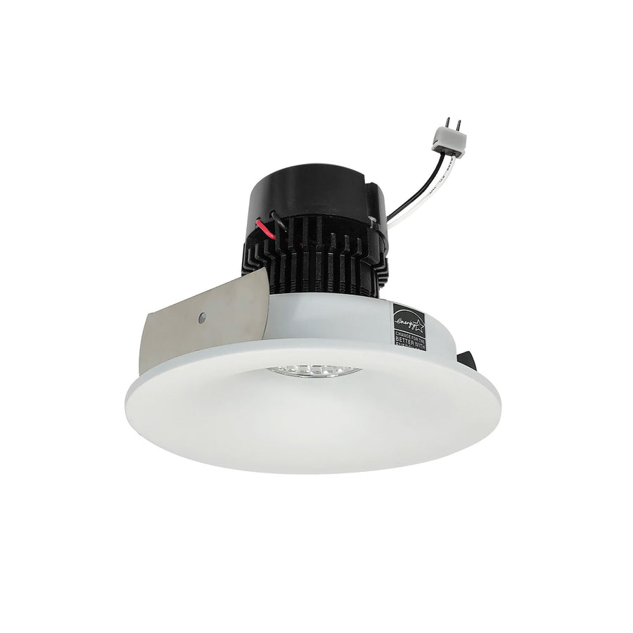 Nora NPRLV-4RNB40XMPW 4 inch Pearl Low Voltage LED Round Bullnose Retrofit, 1200lm / 11W, 4000K, Matte Powder White Finish