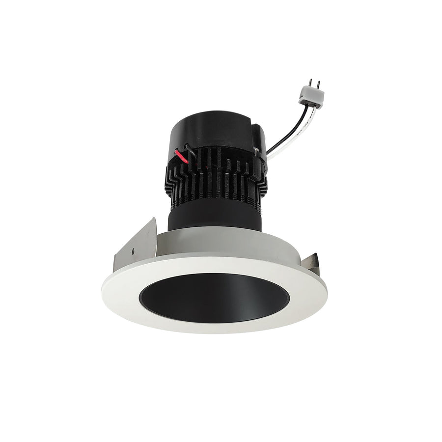 Nora NPRLV-4RNDC40XBW 4 inch Pearl Low Voltage LED Round Retrofit Reflector, 1150lm / 11W, 4000K, Black Reflector / White Flange