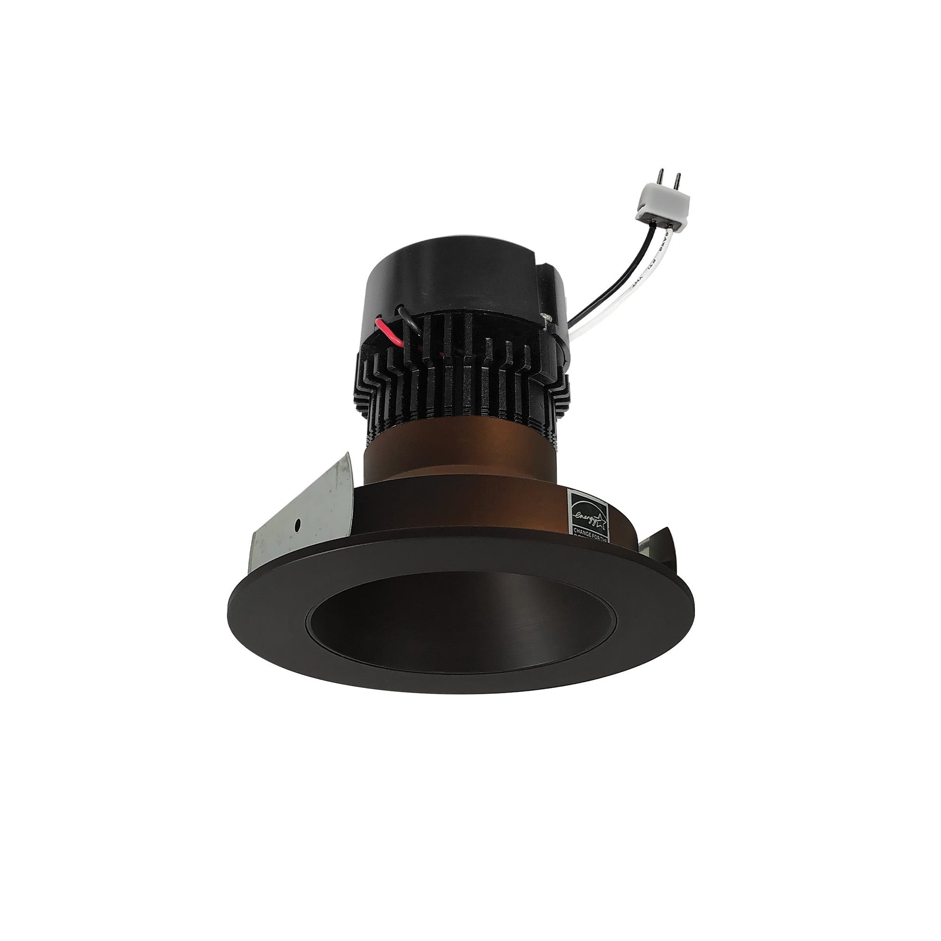 Nora Lighting NPRLV-4RNDCCDXBS — 4" Pearl 12V LED Round Retrofit Reflector, 700lm / 10W, Comfort Dim, Specular Black Reflector / Specular Black Flange