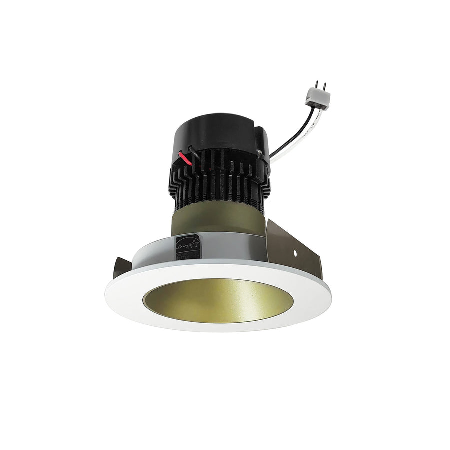 Nora NPRLV-4RNDC35XCHMPW 4 inch Pearl Low Voltage LED Round Retrofit Reflector, 1150lm / 11W, 3500K, Champagne Haze Reflector / Matte Powder White Flange