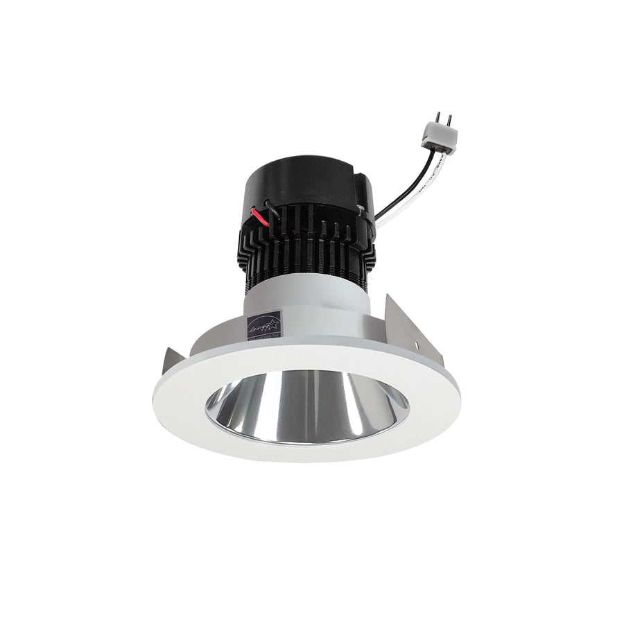 Nora NPRLV-4RNDC40XCMPW 4 inch Pearl Low Voltage LED Round Retrofit Reflector, 1150lm / 11W, 4000K, Specular Clear Reflector / Matte Powder White Flange