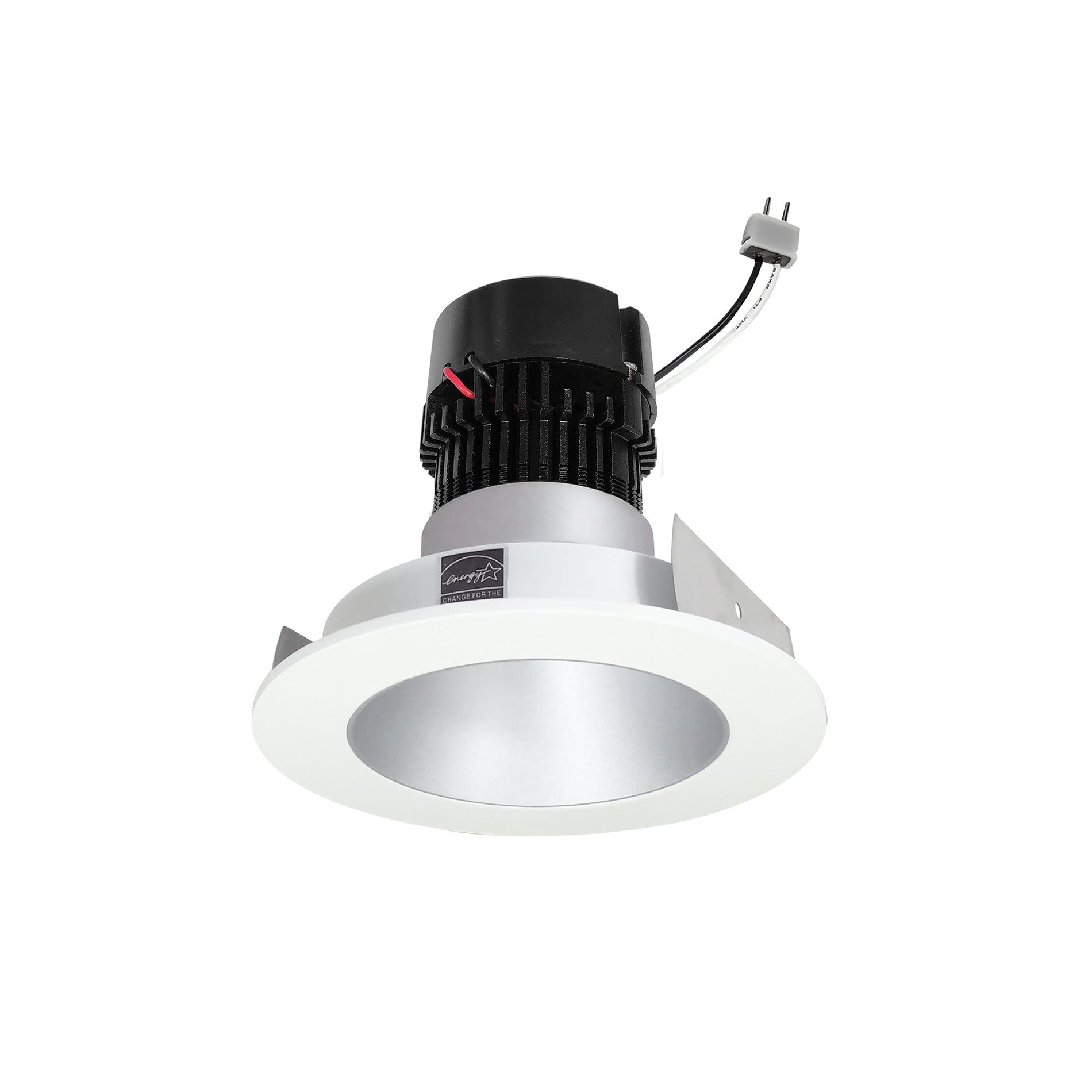 Nora NPRLV-4RNDC35XHZMPW 4 inch Pearl Low Voltage LED Round Retrofit Reflector, 1150lm / 11W, 3500K, Haze Reflector / Matte Powder White Flange
