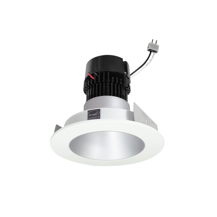 Nora NPRLV-4RNDC35XHZMPW 4 inch Pearl Low Voltage LED Round Retrofit Reflector, 1150lm / 11W, 3500K, Haze Reflector / Matte Powder White Flange