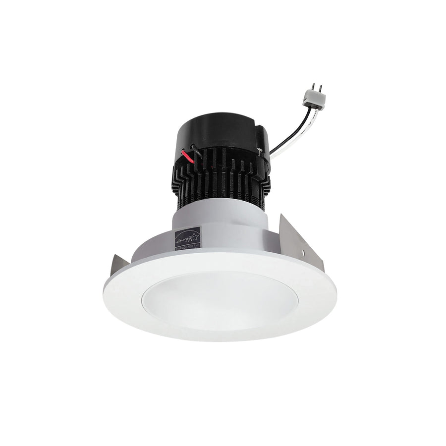Nora NPRLV-4RNDCCDXMPW 4 inch Pearl Low Voltage LED Round Retrofit Reflector, 700lm / 11W, Comfort Dim, Matte Powder White Reflector / Matte Powder White Flange