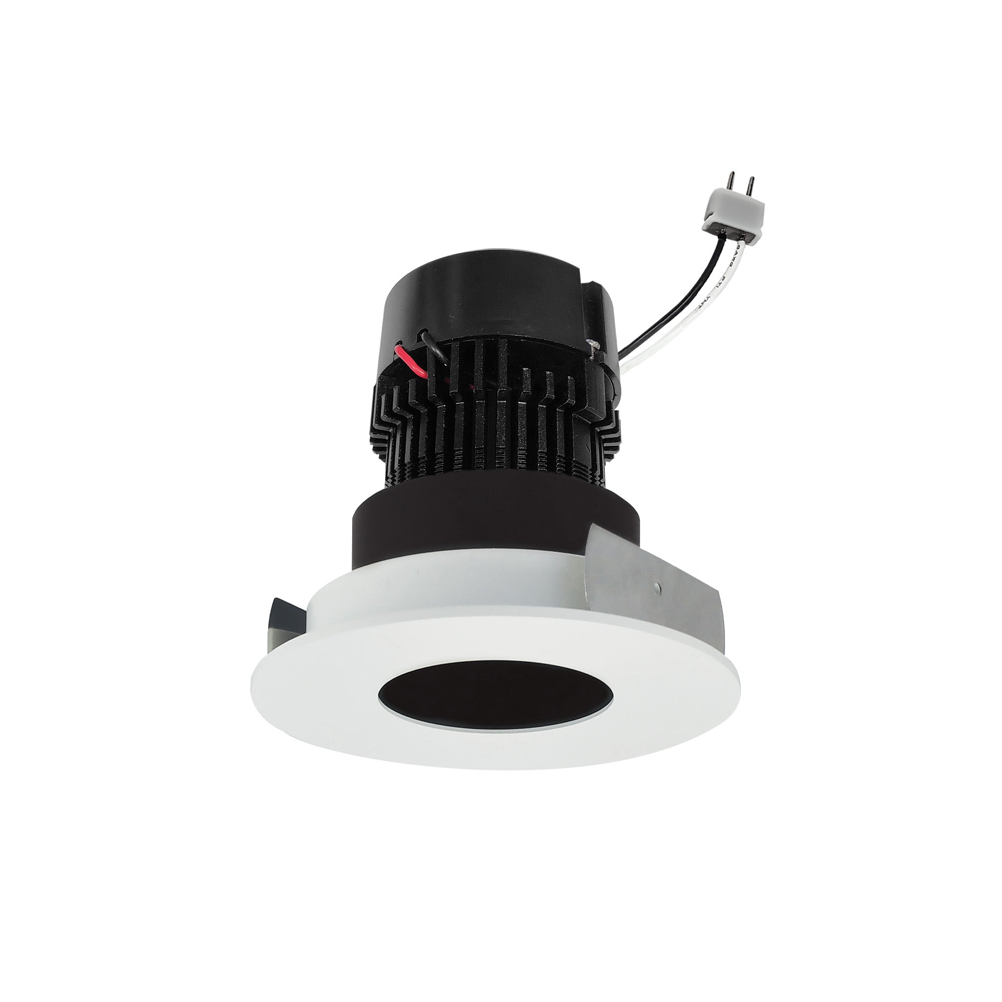 Nora NPRLV-4RPH30XBMPW 4 inch Pearl Low Voltage LED Round Pinhole Retrofit, 950lm / 11W, 3000K, Black Pinhole / Matte Powder White Flange
