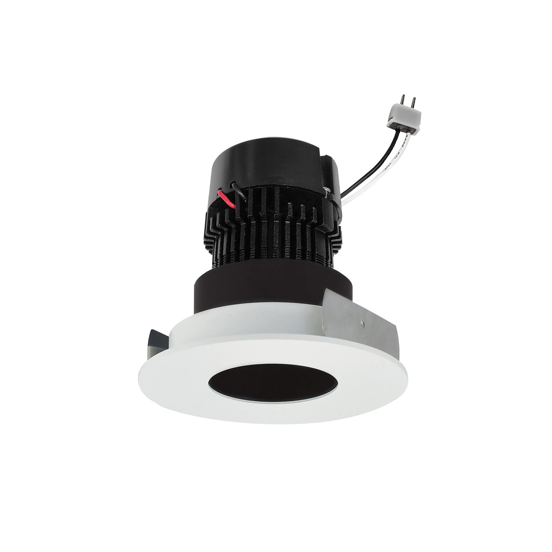 Nora NPRLV-4RPH40XBMPW 4 inch Pearl Low Voltage LED Round Pinhole Retrofit, 950lm / 11W, 4000K, Black Pinhole / Matte Powder White Flange