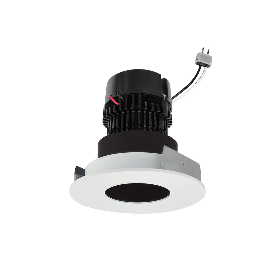 Nora NPRLV-4RPH40XBMPW 4 inch Pearl Low Voltage LED Round Pinhole Retrofit, 950lm / 11W, 4000K, Black Pinhole / Matte Powder White Flange