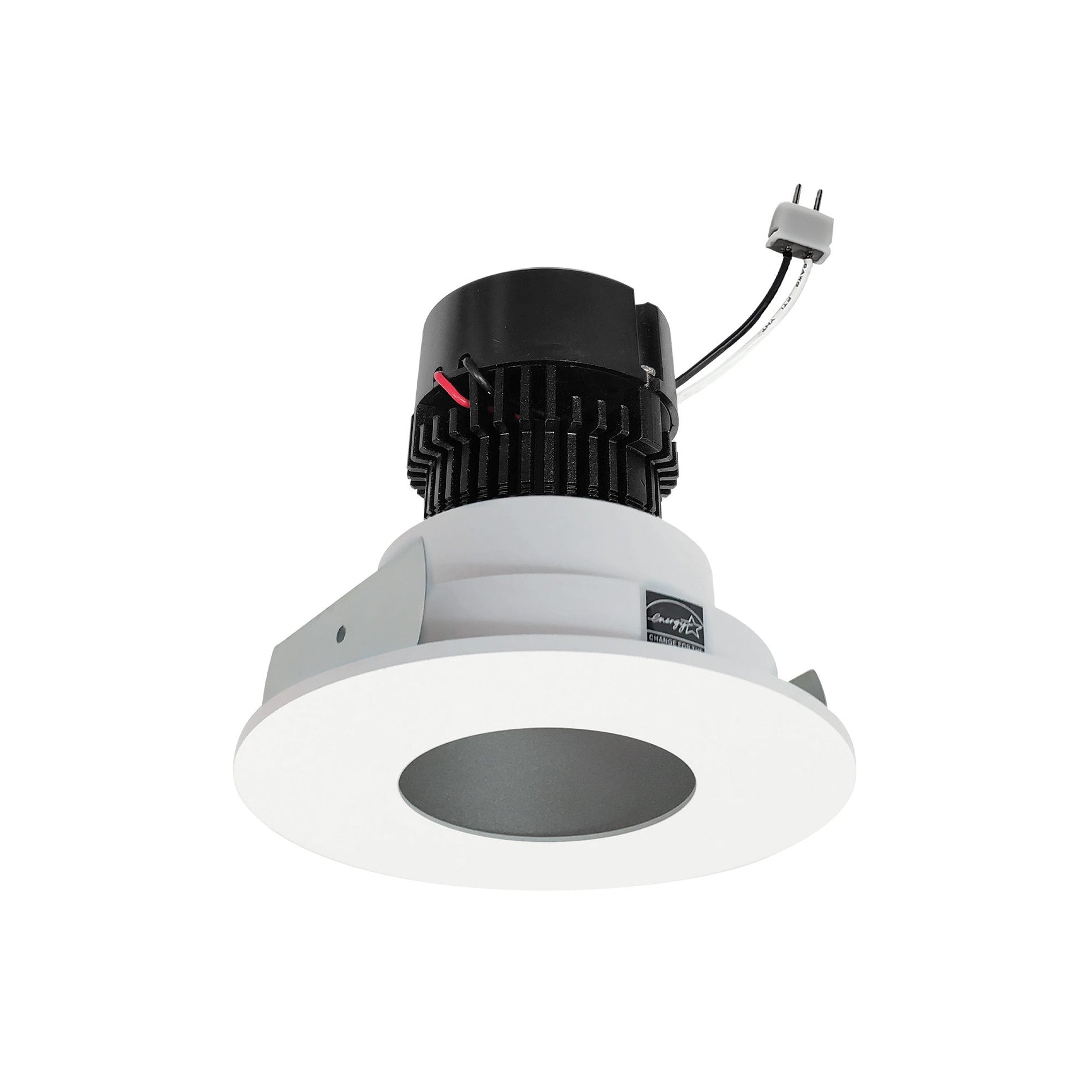 Nora NPRLV-4RPH27XHZMPW 4 inch Pearl Low Voltage LED Round Pinhole Retrofit, 950lm / 11W, 2700K, Haze Pinhole / Matte Powder White Flange