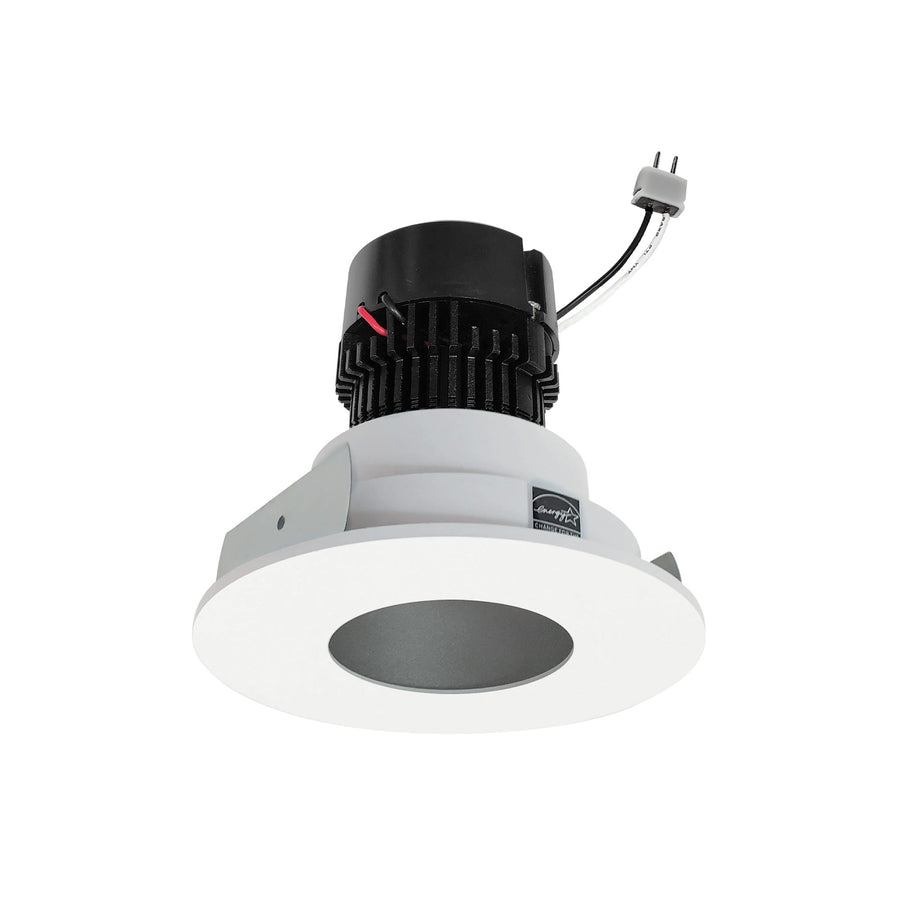 Nora NPRLV-4RPH30XHZMPW 4 inch Pearl Low Voltage LED Round Pinhole Retrofit, 950lm / 11W, 3000K, Haze Pinhole / Matte Powder White Flange