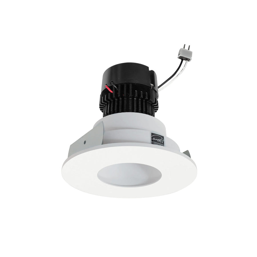 Nora NPRLV-4RPHCDXMPW 4 inch Pearl Low Voltage LED Round Pinhole Retrofit, 550lm / 11W, Comfort Dim, Matte Powder White Pinhole / Matte Powder White Flange