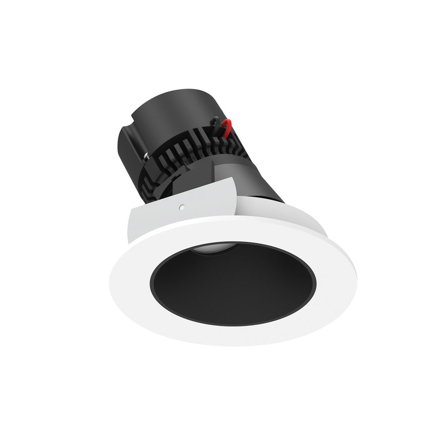Nora NPRLV-4RSLA40XBMPW 4 inch Pearl Low Voltage LED Round Adjustable Slot Retrofit, 1050lm / 11W, 3000K, Black Reflector / Matte Powder White Flange