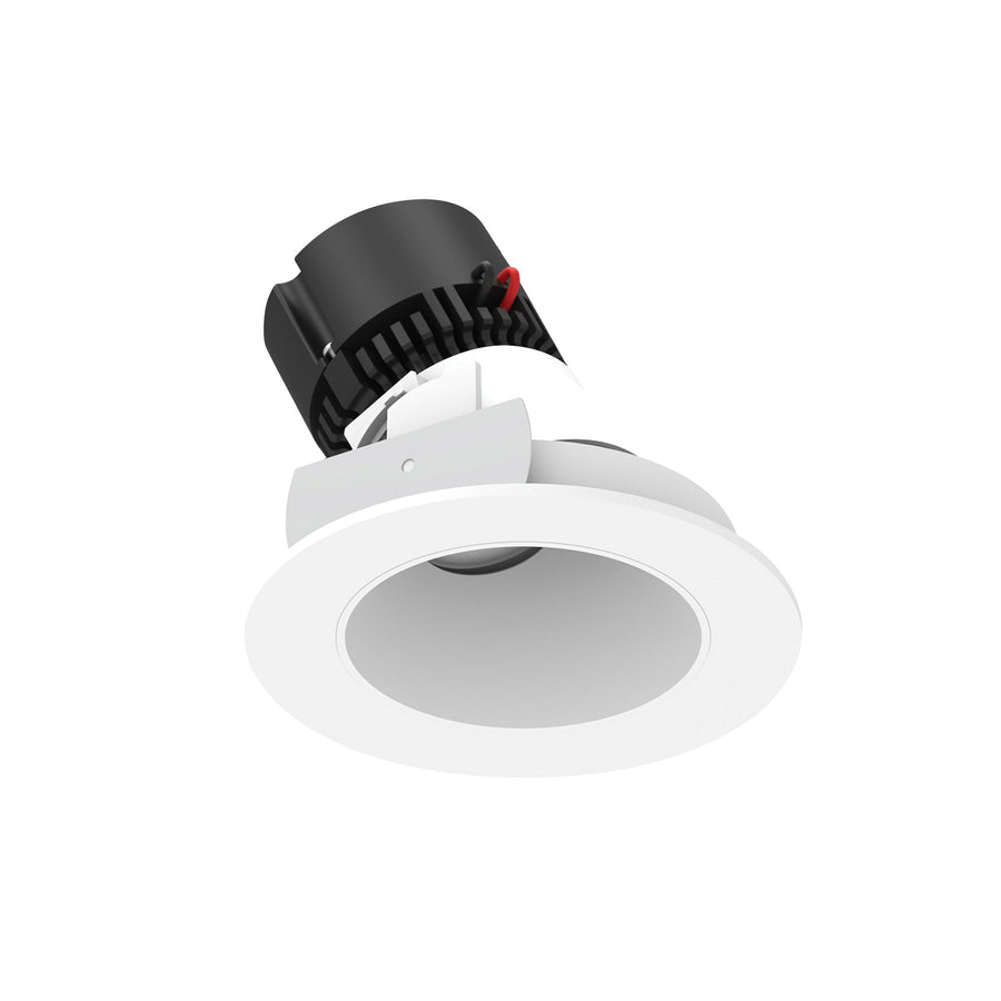 Nora NPRLV-4RSLA40XMPW 4 inch Pearl Low Voltage LED Round Adjustable Slot Retrofit, 1050lm / 11W, 3000K, Matte Powder White Reflector / Matte Powder White Flange
