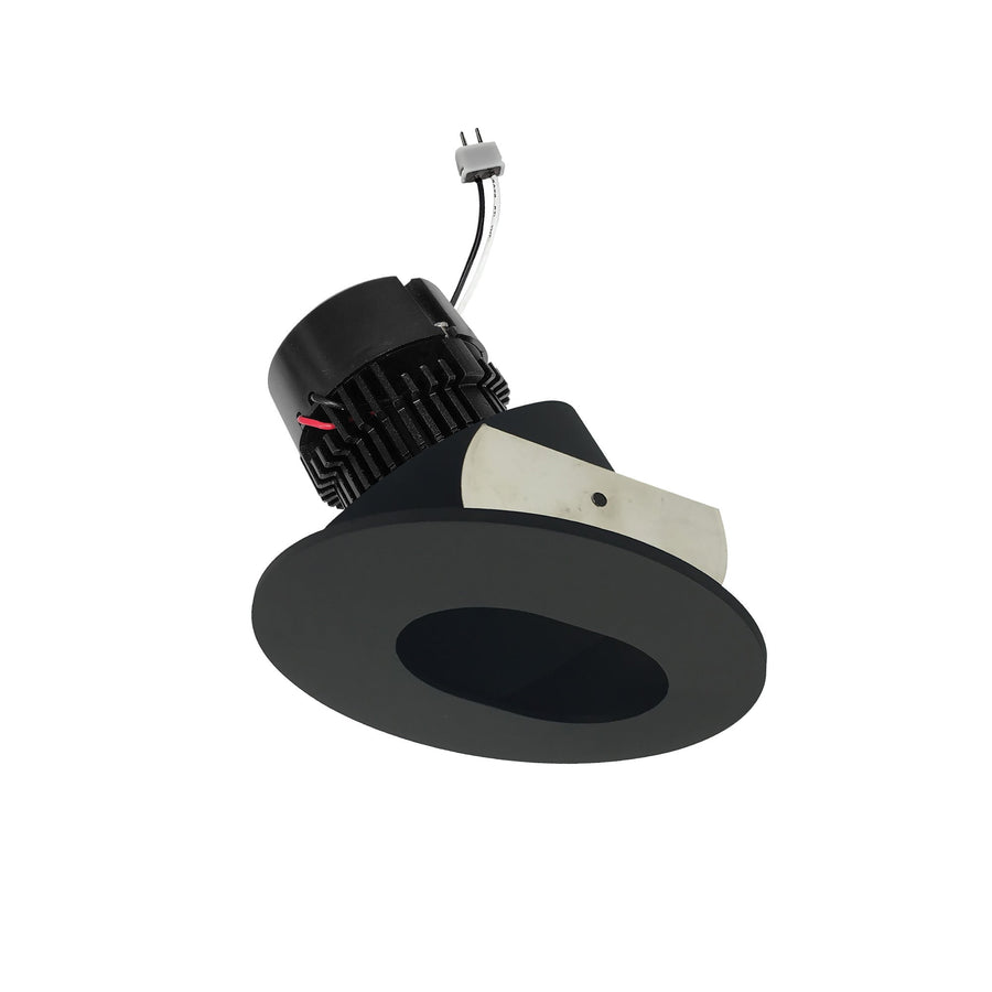 Nora NPRLV-4RSL30XBB 4 inch Pearl Low Voltage LED Round Adjustable Slot Aperture Retrofit, 950lm / 11W, 3000K, Black Slot Aperture / Black Flange