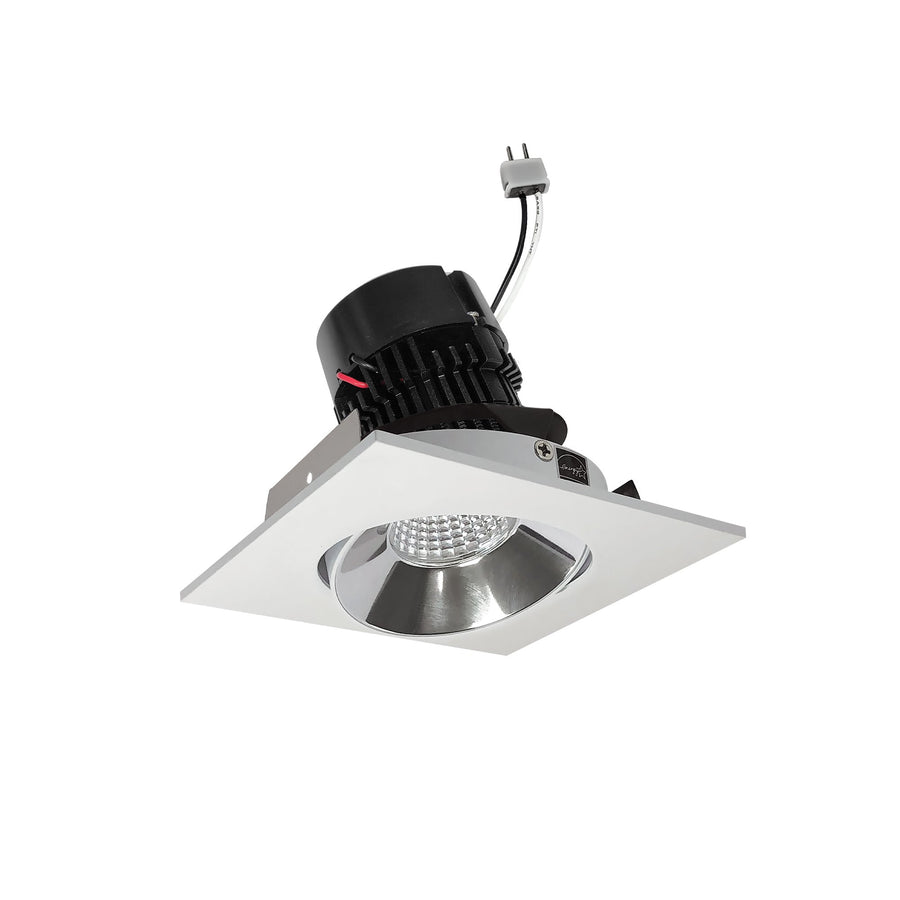 Nora NPRLV-4SC30XCMPW 4 inch Pearl Low Voltage LED Square Adjustable Cone Retrofit, 1200lm / 11W, 3000K, Specular Clear Reflector / Matte Powder White Flange