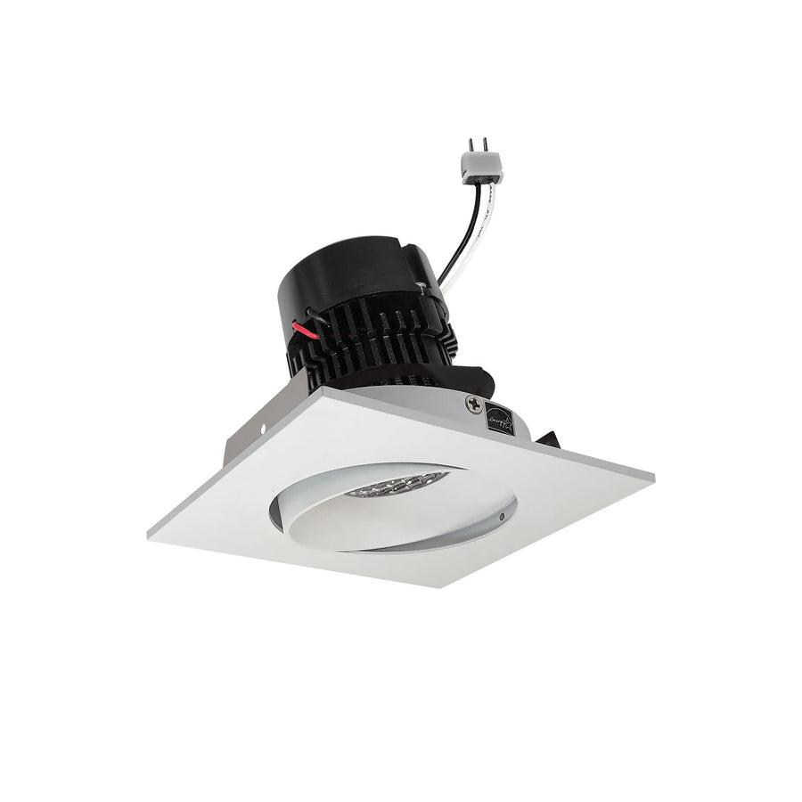 Nora NPRLV-4SC27XMPW 4 inch Pearl Low Voltage LED Square Adjustable Cone Retrofit, 1200lm / 11W, 2700K, Matte Powder White Reflector / Matte Powder White Flange