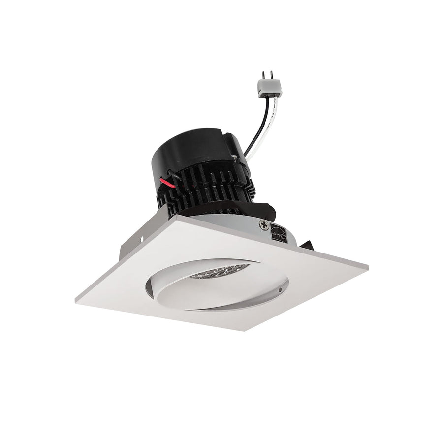 Nora NPRLV-4SC27XWW 4 inch Pearl Low Voltage LED Square Adjustable Cone Retrofit, 1200lm / 11W, 2700K, White Reflector / White Flange