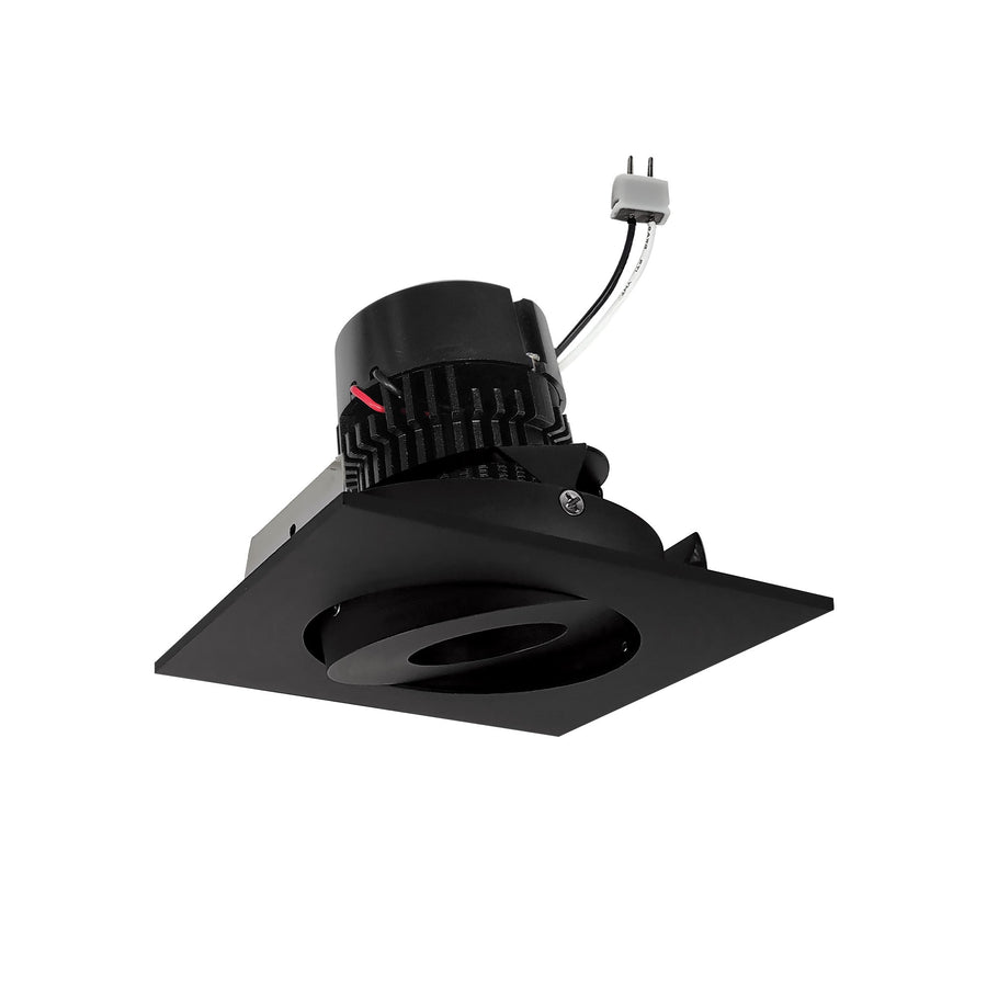 Nora NPRLV-4SG40XBB 4 inch Pearl Low Voltage LED Square Adjustable Gimbal Retrofit, 1050lm / 11W, 4000K, Black Finish