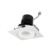 Nora NPRLV-4SGCDXWW 4 inch Pearl Low Voltage LED Square Adjustable Gimbal Retrofit, 600lm / 11W, Comfort Dim, White Finish