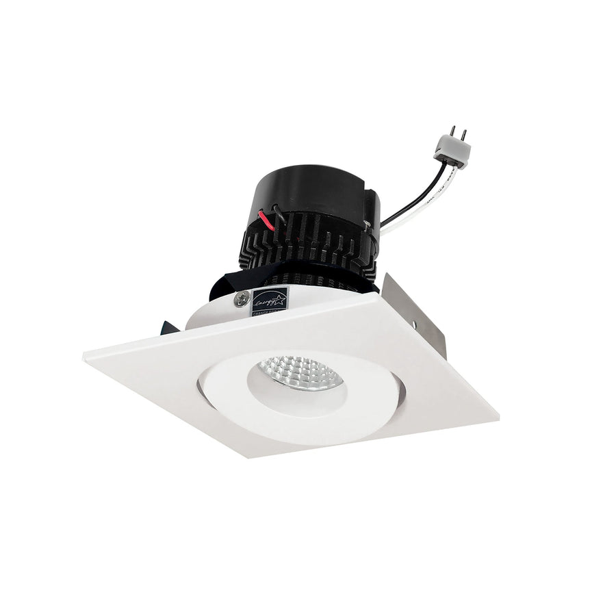 Nora NPRLV-4SG27XWW 4 inch Pearl Low Voltage LED Square Adjustable Gimbal Retrofit, 1050lm / 11W, 2700K, White Finish