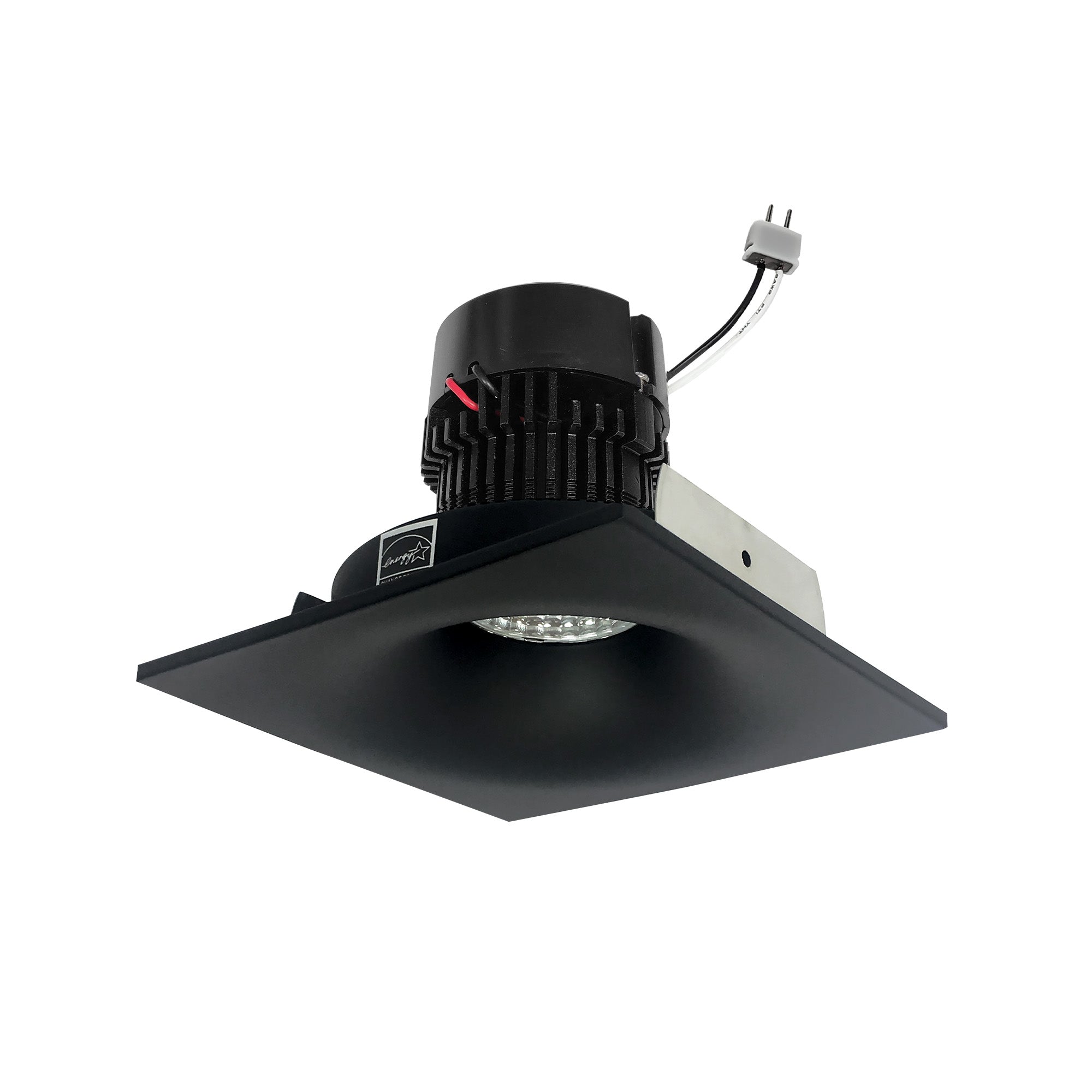 Nora NPRLV-4SNB30XBB 4 inch Pearl Low Voltage LED Square Bullnose Retrofit, 1200lm / 11W, 3000K, Black Finish