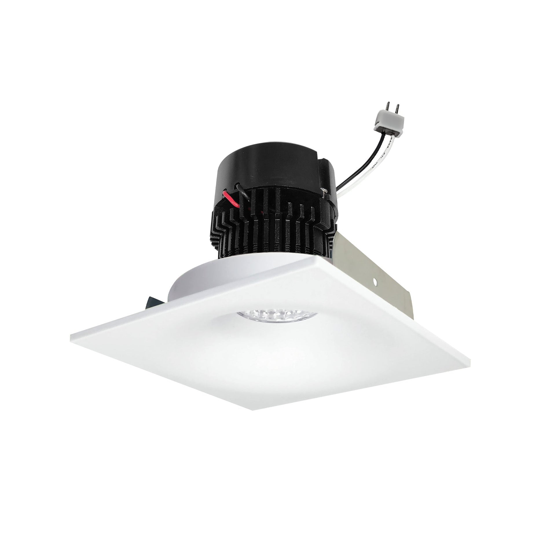 Nora NPRLV-4SNB35XMPW 4 inch Pearl Low Voltage LED Square Bullnose Retrofit, 1200lm / 11W, 3500K, Matte Powder White Finish