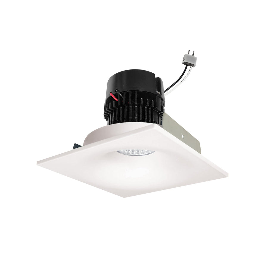 Nora NPRLV-4SNB35XWW 4 inch Pearl Low Voltage LED Square Bullnose Retrofit, 1200lm / 11W, 3500K, White Finish