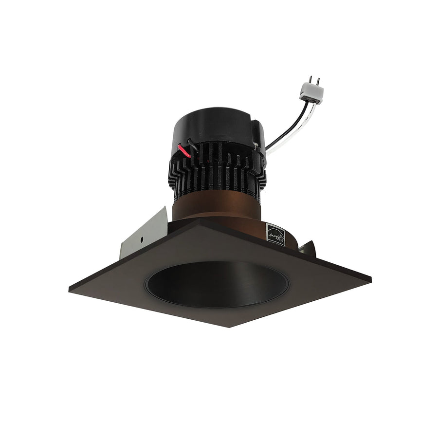 Nora NPRLV-4SNDC40XBZ 4 inch Pearl Low Voltage LED Square Retrofit Reflector with Round Aperture, 1150lm / 11W, 4000K, Bronze Reflector / Bronze Flange