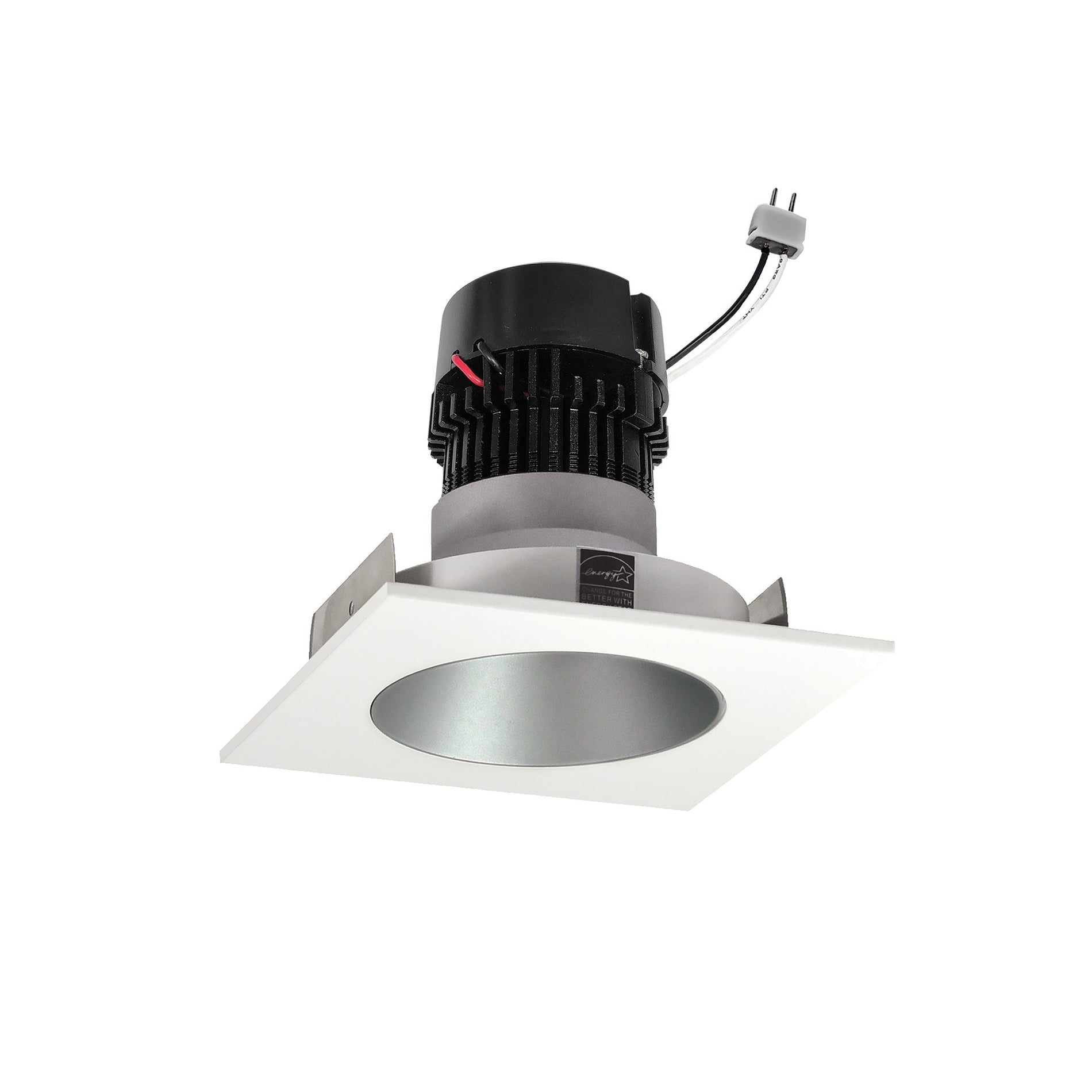 Nora NPRLV-4SC35XHW 4 inch Pearl Low Voltage LED Square Adjustable Cone Retrofit, 1200lm / 11W, 3500K, Haze Reflector / White Flange