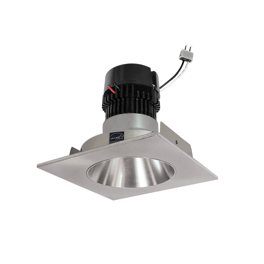 Nora NPRLV-4SNDC35XNN 4 inch Pearl Low Voltage LED Square Retrofit Reflector with Round Aperture, 1150lm / 11W, 3500K, Natural Metal Reflector / Natural Metal Flange