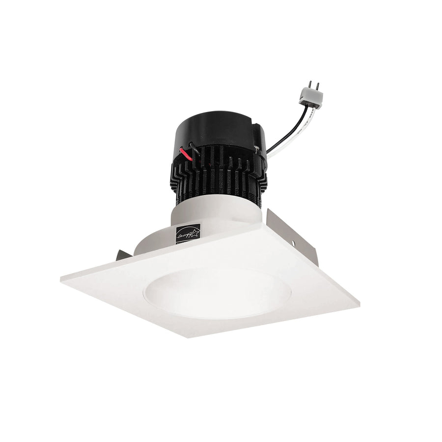 Nora NPRLV-4SNDCCDXWW 4 inch Pearl Low Voltage LED Square Retrofit Reflector with Round Aperture, 700lm / 11W, Comfort Dim, White Reflector / White Flange