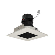 Nora NPRLV-4SNDSQCDXBW 4 inch Pearl Low Voltage LED Square Retrofit Reflector with Square Aperture, 650lm / 11W, Comfort Dim, Black Reflector / White Flange