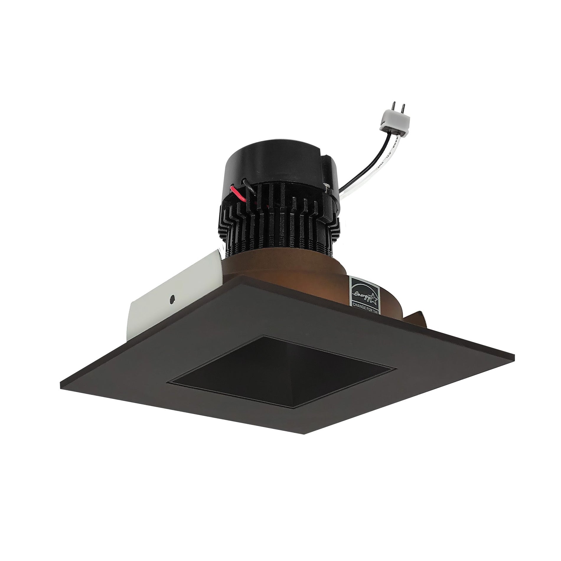 Nora NPRLV-4SNDSQ35XBZ 4 inch Pearl Low Voltage LED Square Retrofit Reflector with Square Aperture, 1100lm / 11W, 3500K, Bronze Reflector / Bronze Flange
