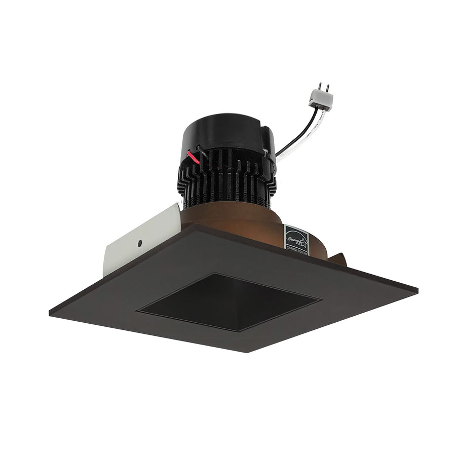 Nora NPRLV-4SNDSQ27XBZ 4 inch Pearl Low Voltage LED Square Retrofit Reflector with Square Aperture, 1100lm / 11W, 2700K, Bronze Reflector / Bronze Flange