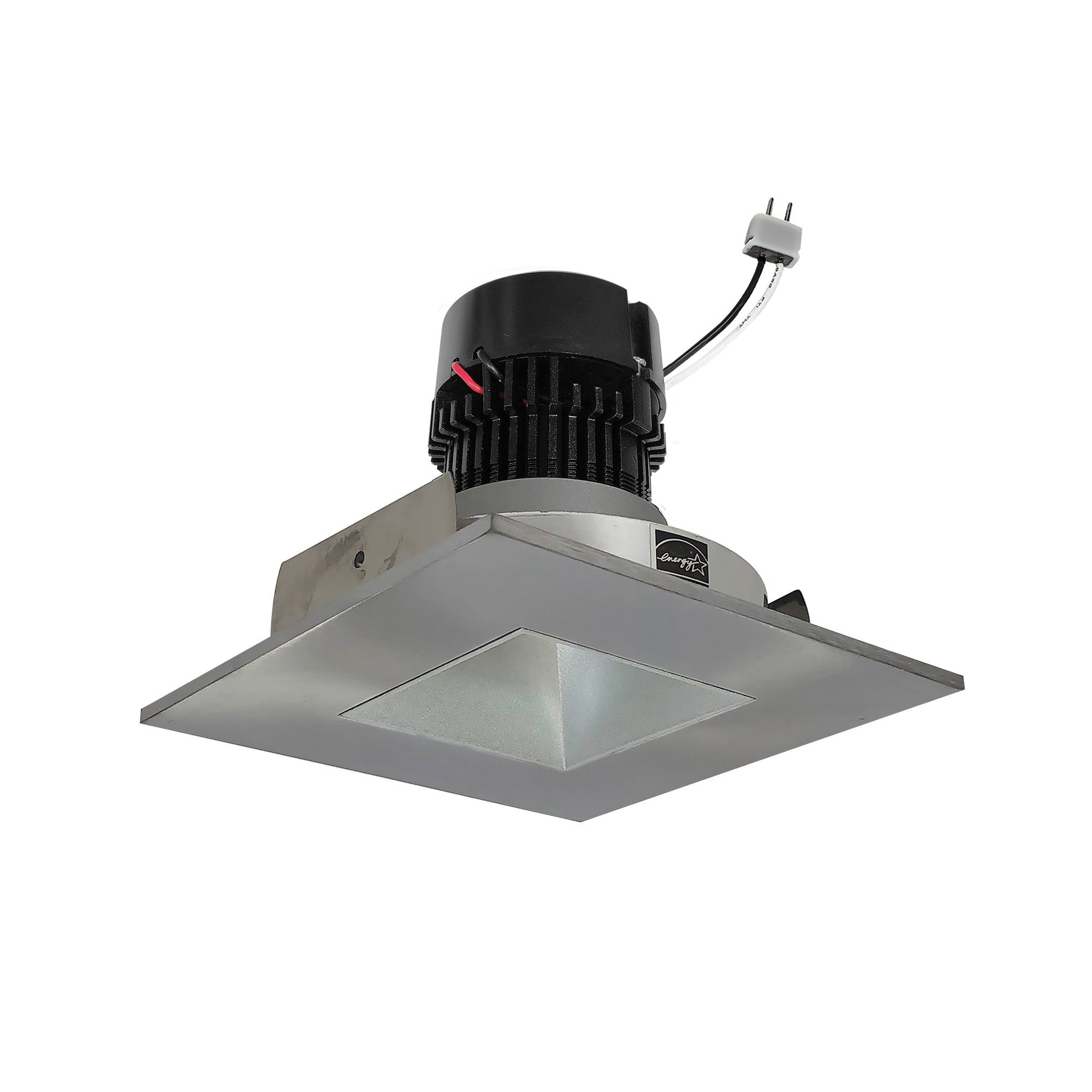 Nora NPRLV-4SNDSQCDXHN 4 inch Pearl Low Voltage LED Square Retrofit Reflector with Square Aperture, 650lm / 11W, Comfort Dim, Haze Reflector / Natural Metal Flange