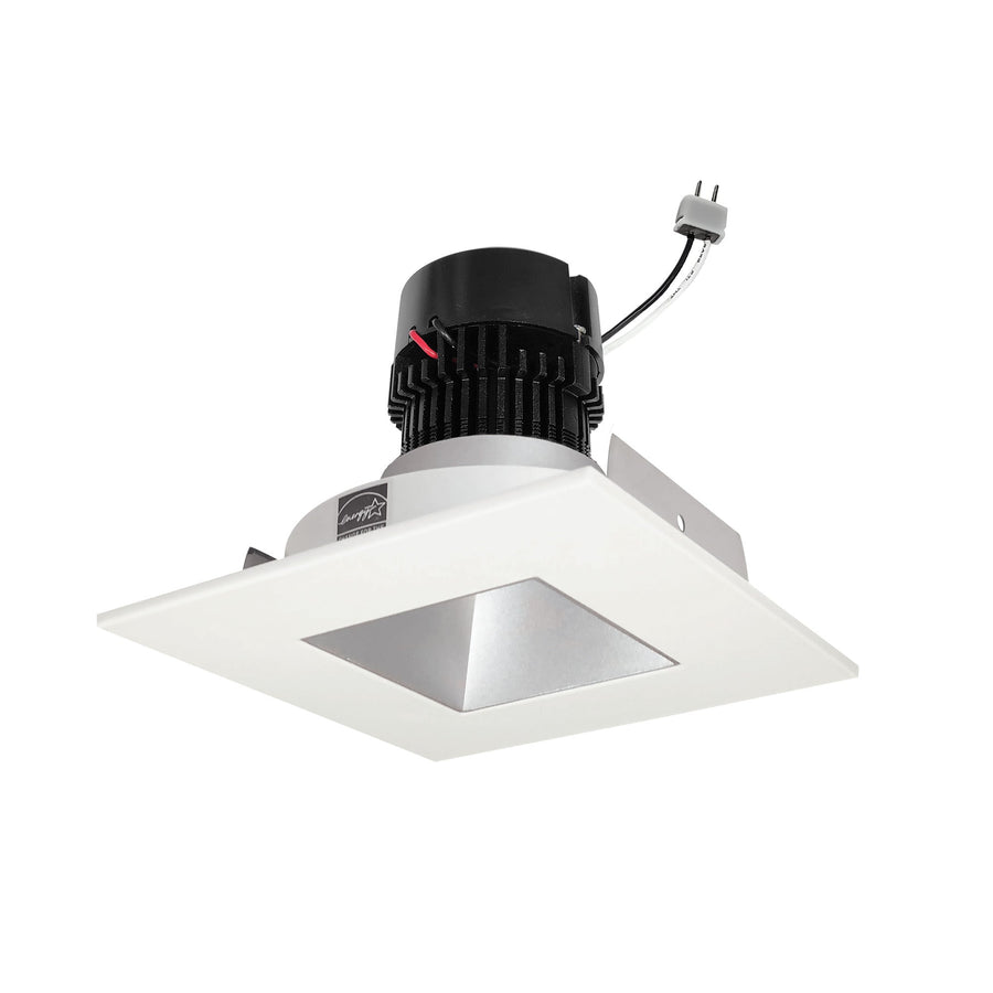 Nora NPRLV-4SNDSQ35XHW 4 inch Pearl Low Voltage LED Square Retrofit Reflector with Square Aperture, 1100lm / 11W, 3500K, Haze Reflector / White Flange