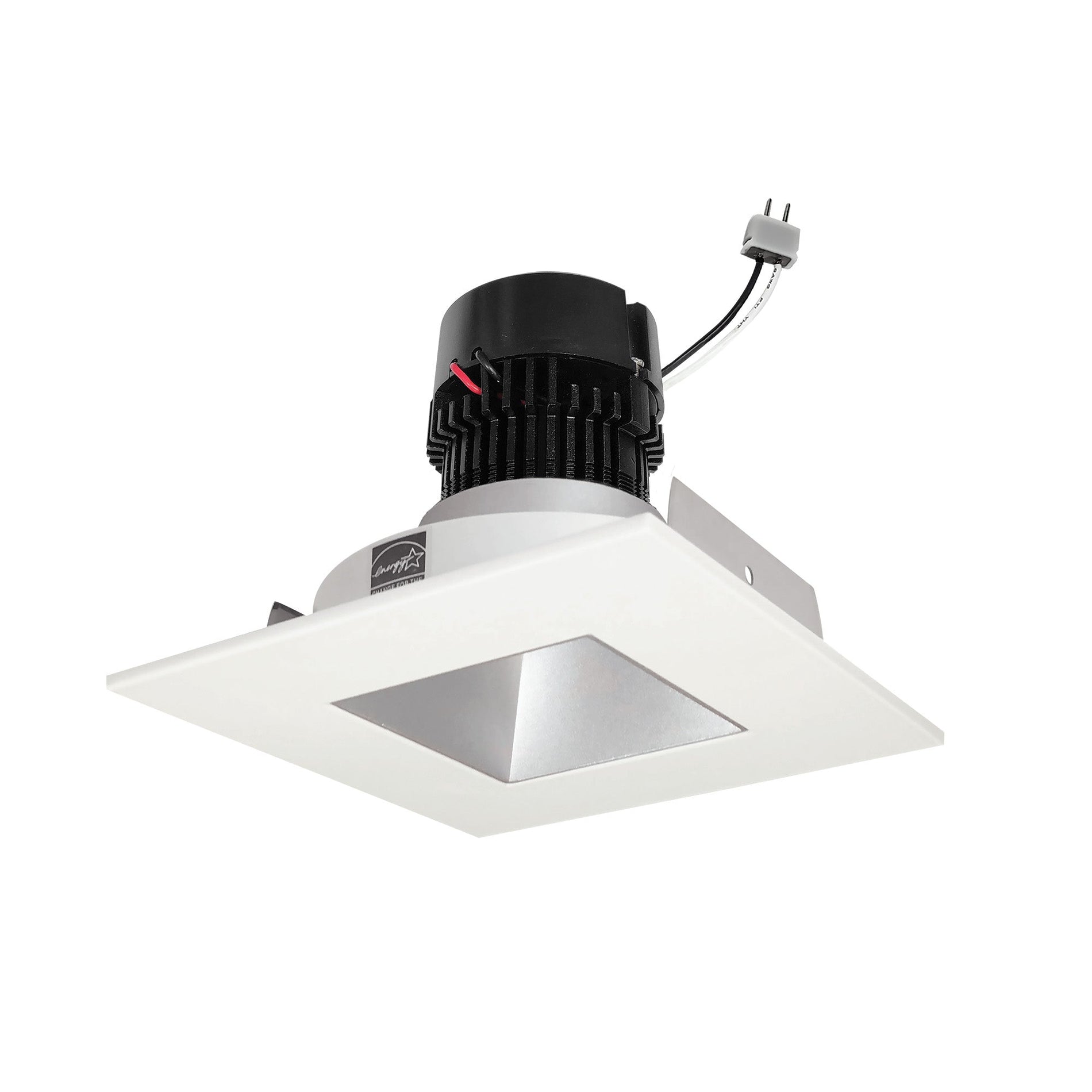 Nora NPRLV-4SNDSQ27XHW 4 inch Pearl Low Voltage LED Square Retrofit Reflector with Square Aperture, 1100lm / 11W, 2700K, Haze Reflector / White Flange