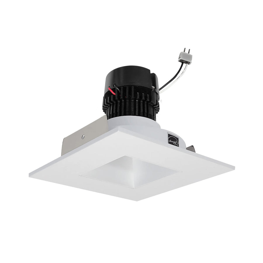 Nora NPRLV-4SNDSQ40XMPW 4 inch Pearl Low Voltage LED Square Retrofit Reflector with Square Aperture, 1100lm / 11W, 4000K, Matte Powder White Reflector / Matte Powder White Flange