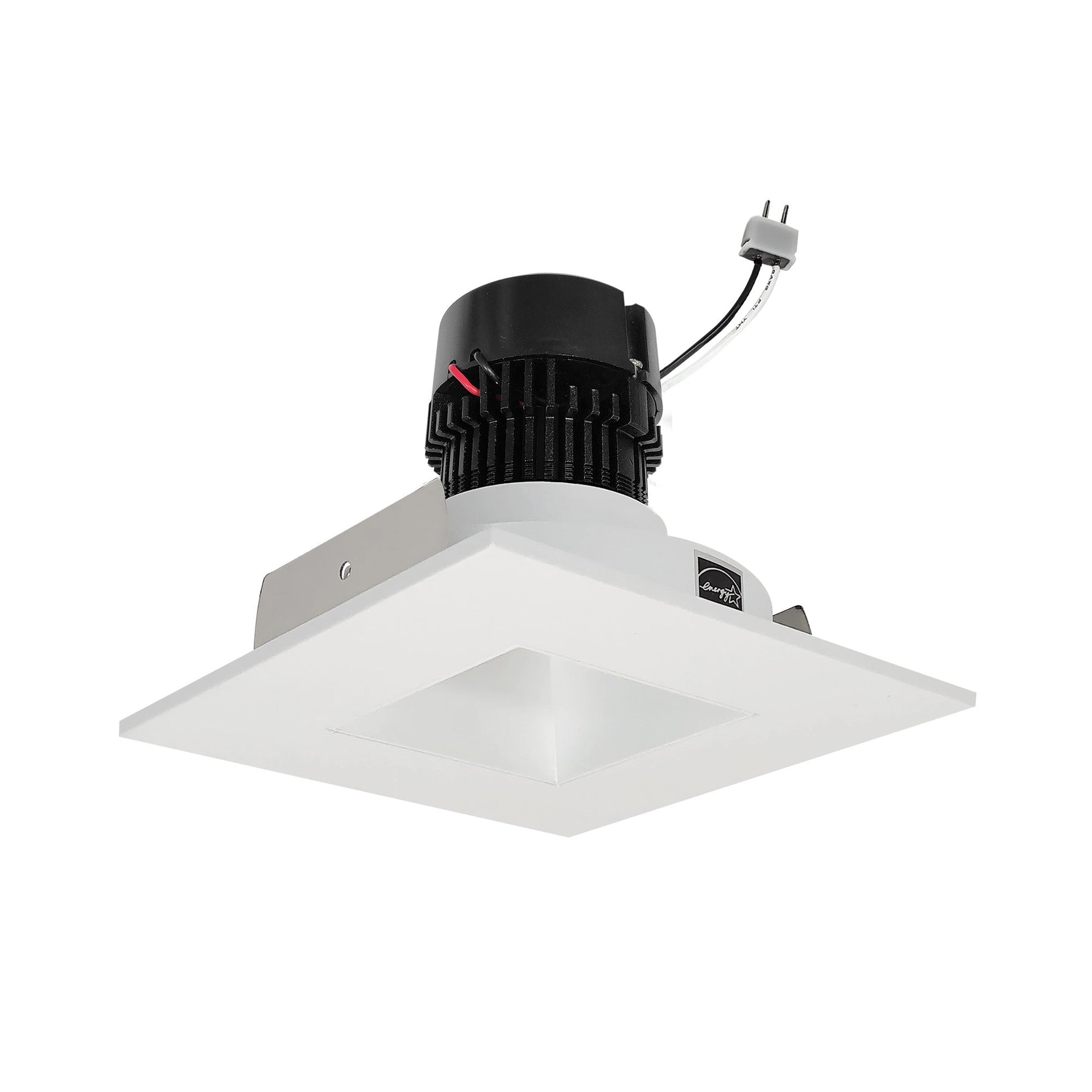 Nora NPRLV-4SNDSQCDXWW 4 inch Pearl Low Voltage LED Square Retrofit Reflector with Square Aperture, 650lm / 11W, Comfort Dim, White Reflector / White Flange