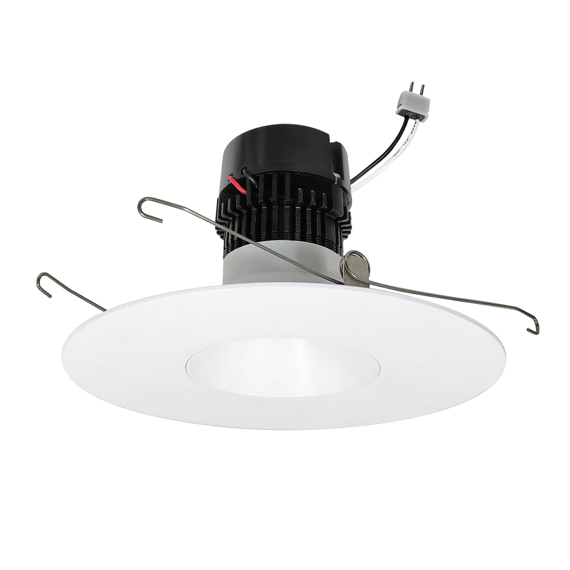 Nora NPRLV-56RNDC30XMPW 5 inch/6 inch Pearl Low Voltage LED Round Retrofit Reflector, 1150lm / 11W, 3000K, Matte Powder White Reflector / Matte Powder White Flange
