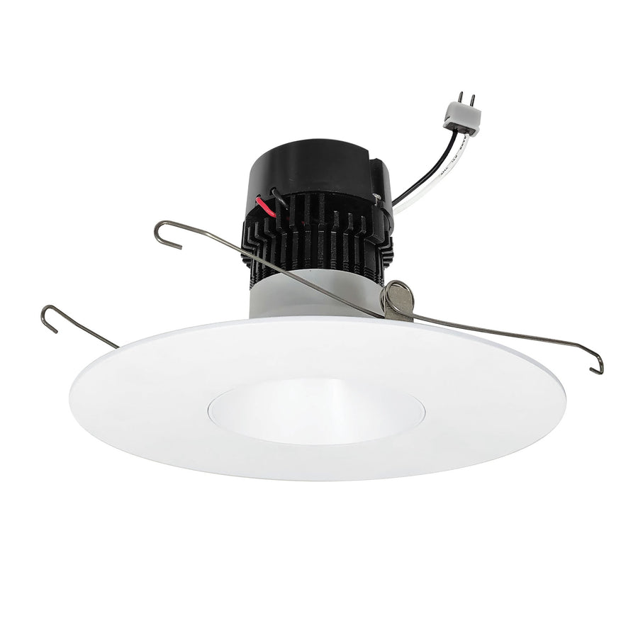 Nora NPRLV-56RNDC30XMPW 5 inch/6 inch Pearl Low Voltage LED Round Retrofit Reflector, 1150lm / 11W, 3000K, Matte Powder White Reflector / Matte Powder White Flange