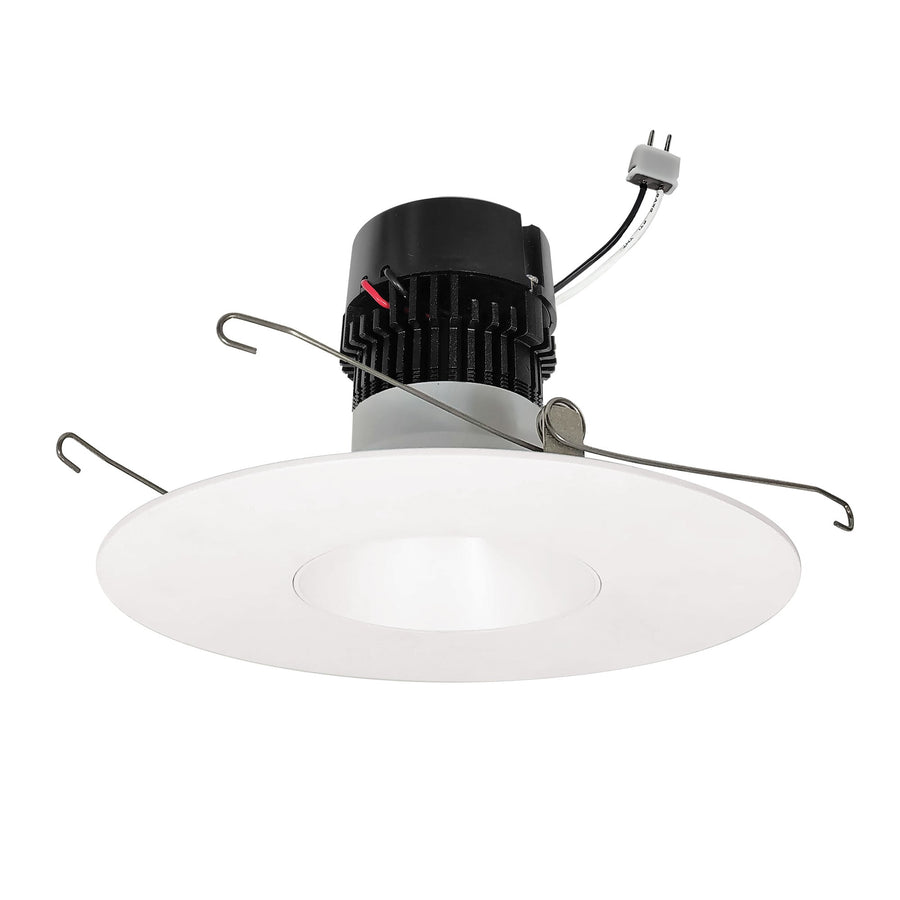 Nora NPRLV-56RNDC40XWW 5 inch/6 inch Pearl Low Voltage LED Round Retrofit Reflector, 1150lm / 11W, 4000K, White Reflector / White Flange