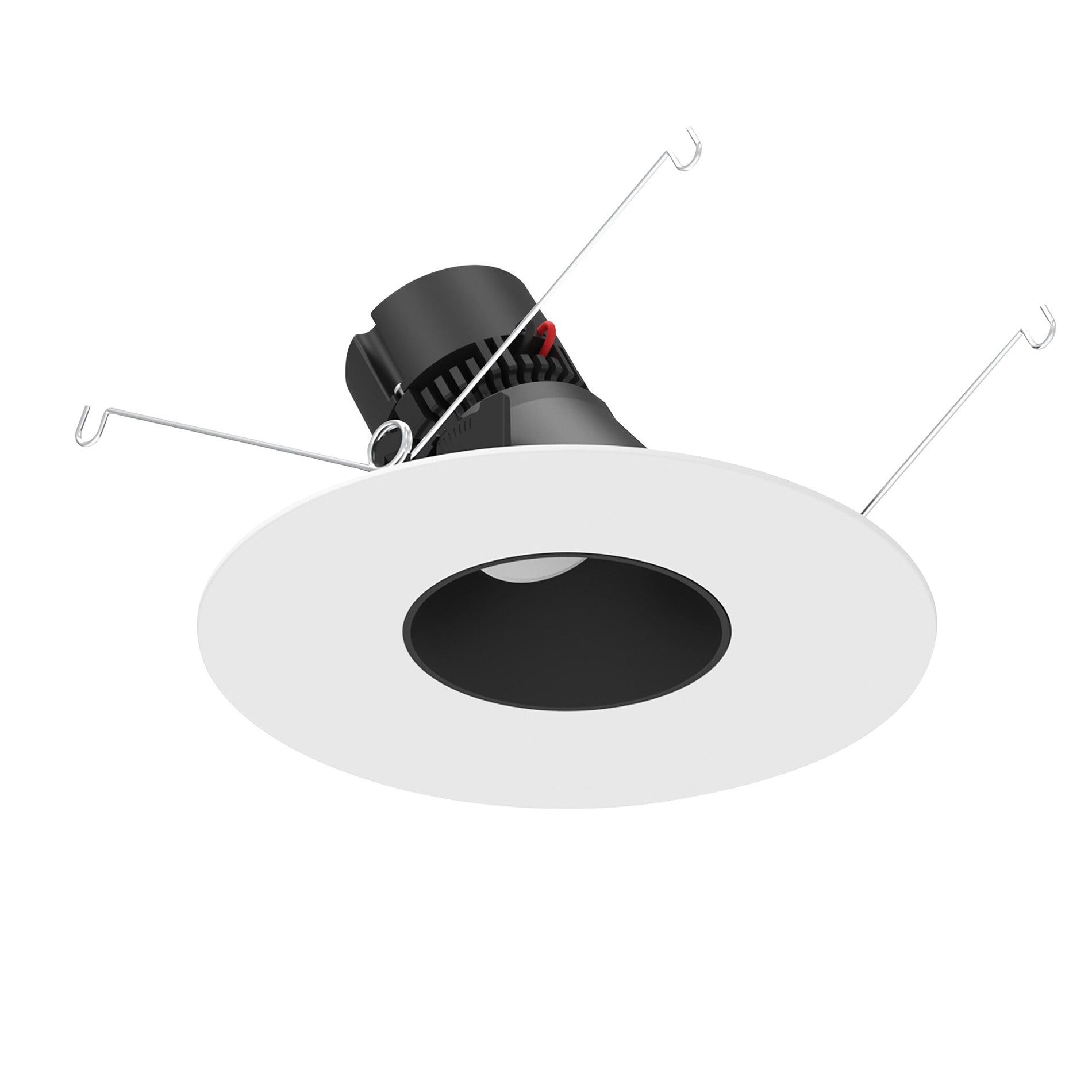 Nora NPRLV-56RSLA35XBMPW 5 inch/6 inch Pearl Low Voltage LED Round Adjustable Slot Retrofit, 1050lm / 11W, 3500K, Black Reflector / Matte Powder White Flange
