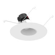 Nora NPRLV-56RSLA35XMPW 5 inch/6 inch Pearl Low Voltage LED Round Adjustable Slot Retrofit, 1050lm / 11W, 3500K, Matte Powder White Reflector / Matte Powder White Flange