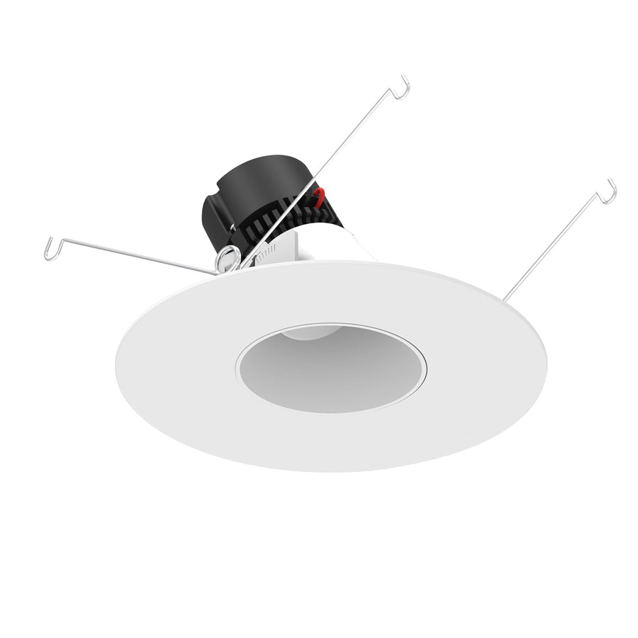 Nora NPRLV-56RSLA30XMPW 5 inch/6 inch Pearl Low Voltage LED Round Adjustable Slot Retrofit, 1050lm / 11W, 3000K, Matte Powder White Reflector / Matte Powder White Flange