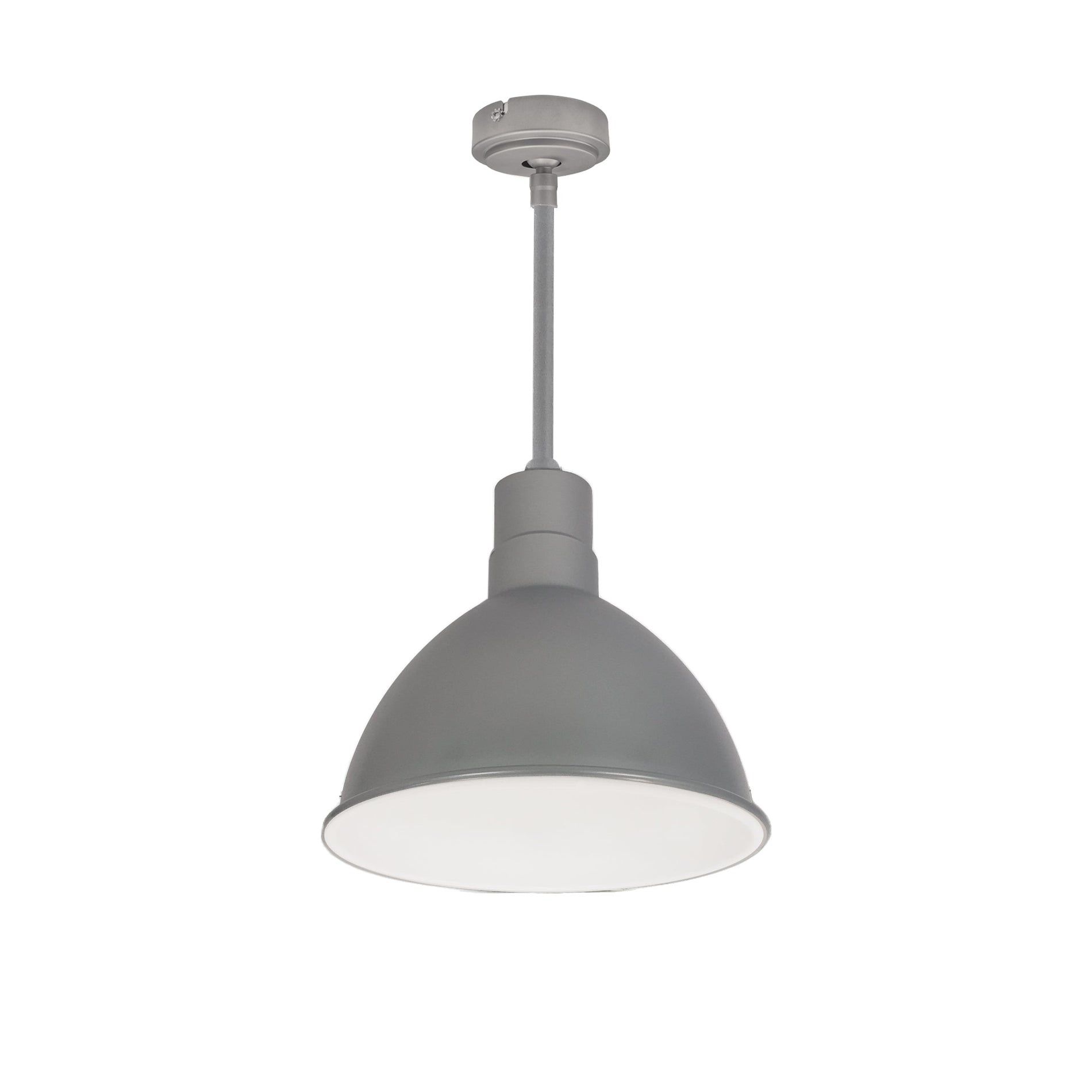 Nora NRLM-10ST3035GMWLE4/72 10 inch RLM 72 inch Stem Mounted LED Shade, 3000lm, 3500K, Gun Metal/White, 120V 0-10V/Triac/ELV & 277V 0-10V Dimming