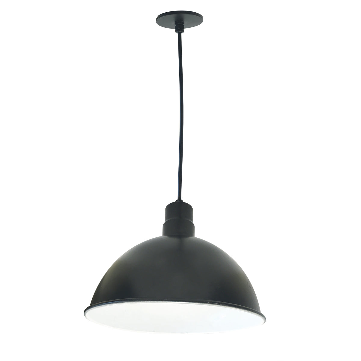 16" RLM LED Shade, 2500lm, 3500K, Black/White, 120V 0-10V/Triac/ELV & 277V 0-10V Dimming w/ 20-ft Cable